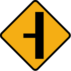 Ireland junction with a minor side-road sign.