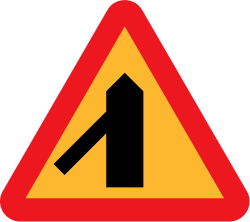 Swedish intersection with a minor cross-road sign.