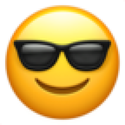 Smiling Face With Sunglasses (Apple iOS 10.3)